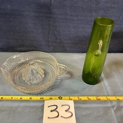 Vintage Juicer and Relpo Vase