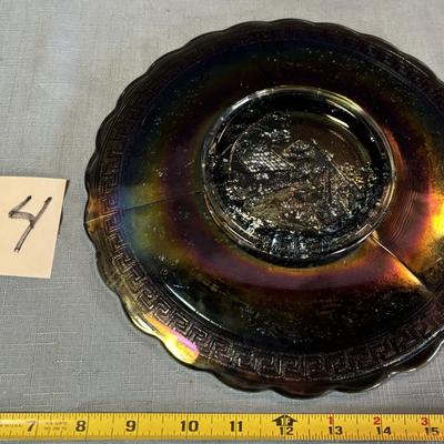 Vintage Amethyst Carnival Glass Plate