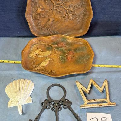 Vintage Trays and Cast Iron Decor