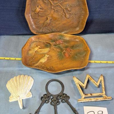 Vintage Trays and Cast Iron Decor
