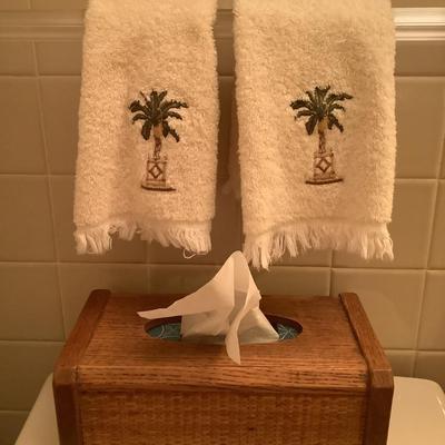 wooden horizontal tissue box, towel lot