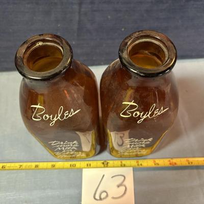 Vintage Boyles Dairy Bottles