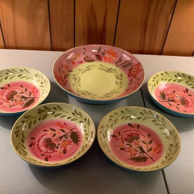 Persian Flower Pasta bowls & serving lot