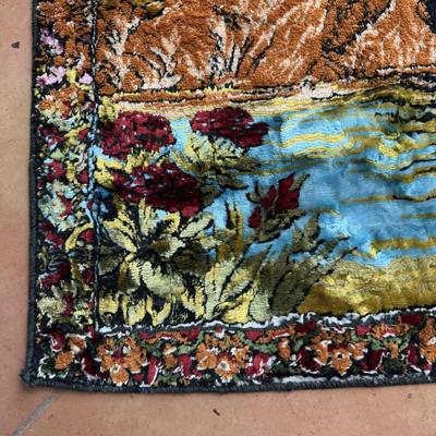 Elk and Mountains Velvet Tapestry (B3-DZ)