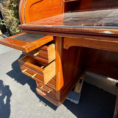 Vintage Wood Roll Top Desk 1890's - once property of a museum in Riverside, CA