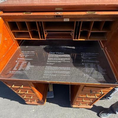 Vintage Wood Roll Top Desk 1890's - once property of a museum in Riverside, CA