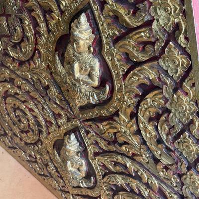 Asian Carved and Gilded Wooden Panel (B3-DZ)