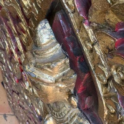 Asian Carved and Gilded Wooden Panel (B3-DZ)