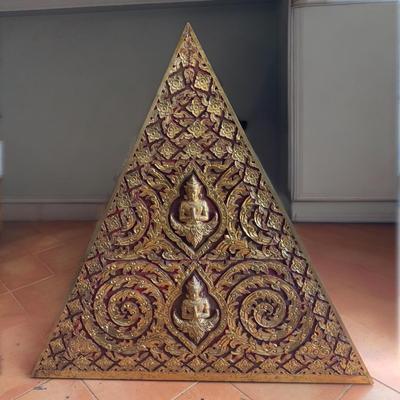 Asian Carved and Gilded Wooden Panel (B3-DZ)