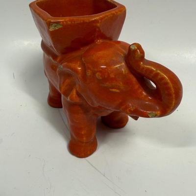 Vintage Ceramic Pottery Elephant Planter Small Vase