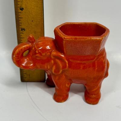 Vintage Ceramic Pottery Elephant Planter Small Vase