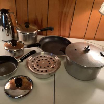 Revere ware/pressure cooker lot