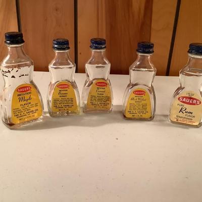 Vintage Sauer's flavor bottles