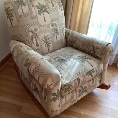 Craftsman upholstered rocker chair 36"H 36"L 36"depth (matching couch in auction)