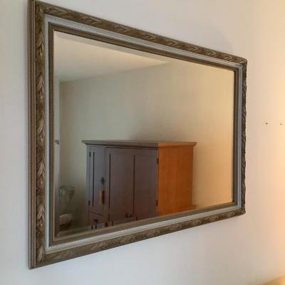 beveled mirror 28"H 40"W