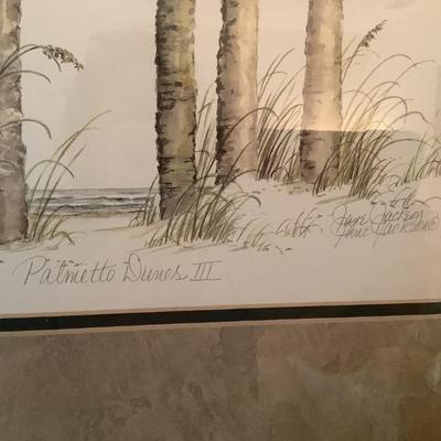 Palmetto Dunes III by Jane Jackson framed art 28"H 23"W