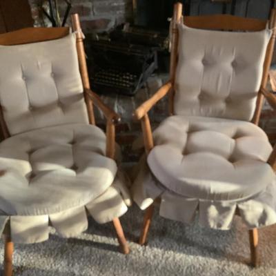 2 wooden chairs