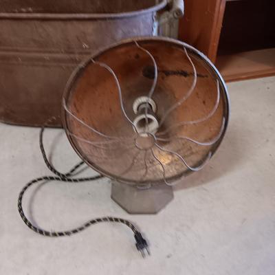 WOODEN CRATE, VINTAGE WORKING HEATER AND A BOILER
