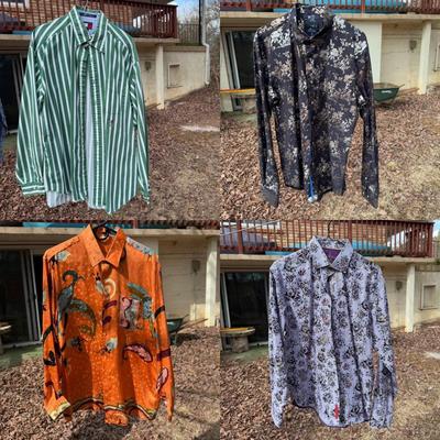 Tommy Hilfiger, Viscontt Black, Polo Ralph Lauren, and Other Button-Ups - Men’s Sizes M-L (B3-DZ)