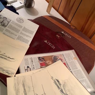 Delta Airlines Lot-garment bags, sketches of airplanes,etc