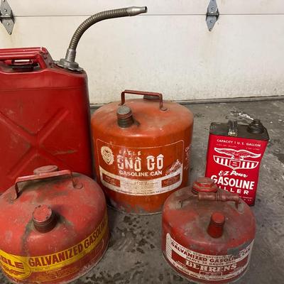 Vintage metal gas containers