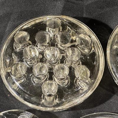 Set of 5 Vintage Clear Flower Frogs