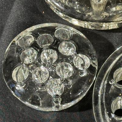 Set of 5 Vintage Clear Flower Frogs