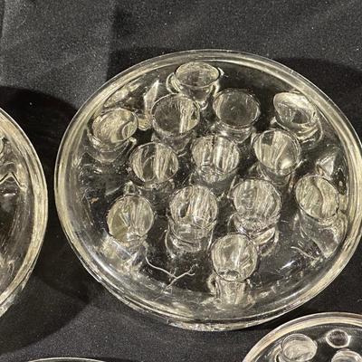 Set of 5 Vintage Clear Flower Frogs