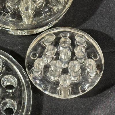 Set of 5 Vintage Clear Flower Frogs