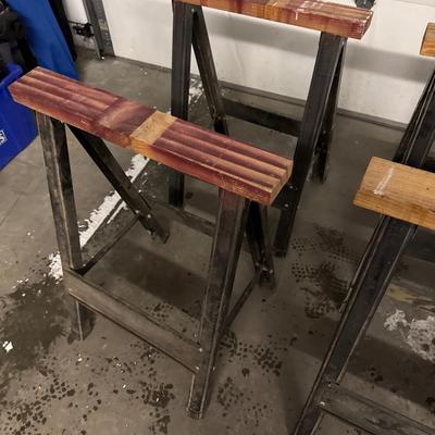 Folding sawhorses