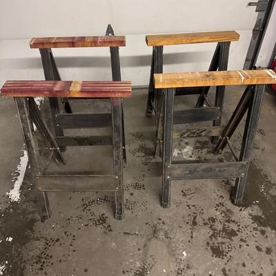 Folding sawhorses