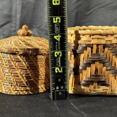 Handmade Miniature Baskets and Carved Wood Crafts
