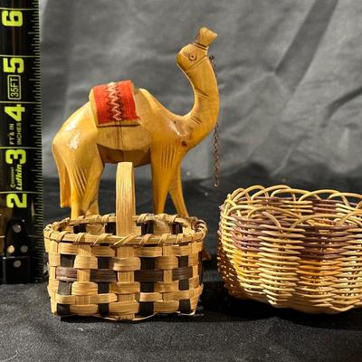 Handmade Miniature Baskets and Carved Wood Crafts