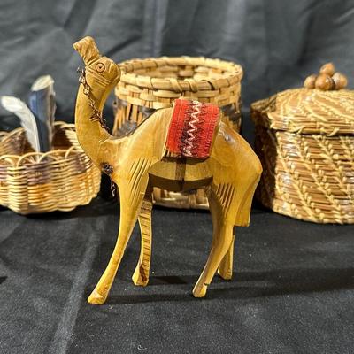 Handmade Miniature Baskets and Carved Wood Crafts