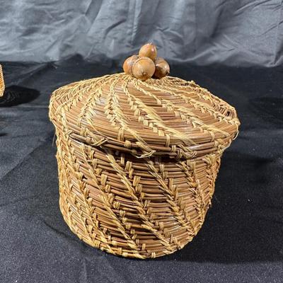 Handmade Miniature Baskets and Carved Wood Crafts