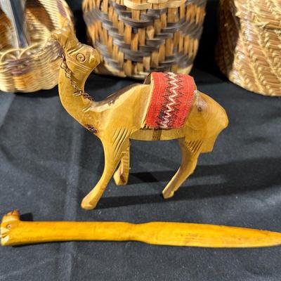 Handmade Miniature Baskets and Carved Wood Crafts