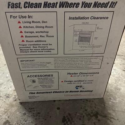 Vent free blue flame gas space heater