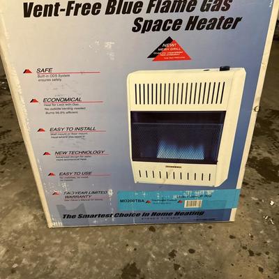 Vent free blue flame gas space heater