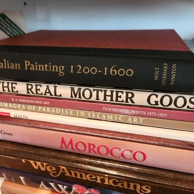 Shelf of Books Art ,Oriental Rug , Fairy Tails Children's Stories