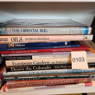 Shelf of Books Art ,Oriental Rug , Fairy Tails Children's Stories
