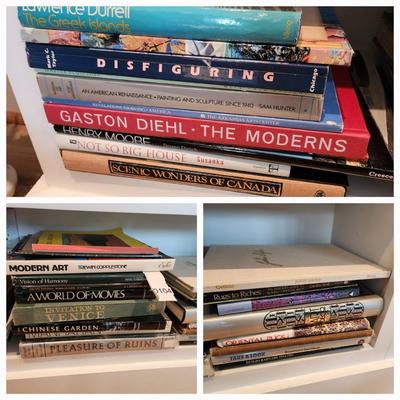 Shelf Lot of Mixed Books Art, Travel ,Oriental Rugs ,Art Deco