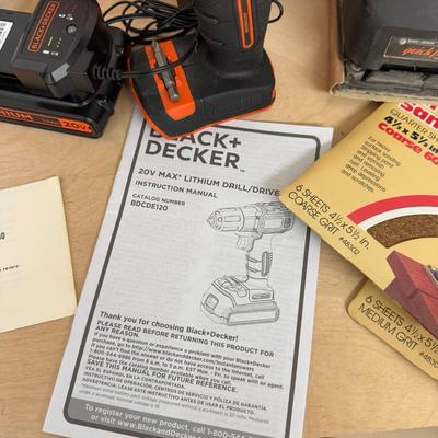 1153 Black & Decker Plug Variable Speed Reversing Drill, Palm Sander, Black & Decker Cordless Drill