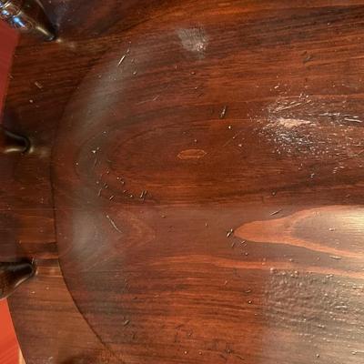 Vintage Dark Wood Captain’s Barrel Style Chair