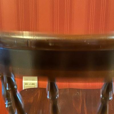 Vintage Dark Wood Captain’s Barrel Style Chair