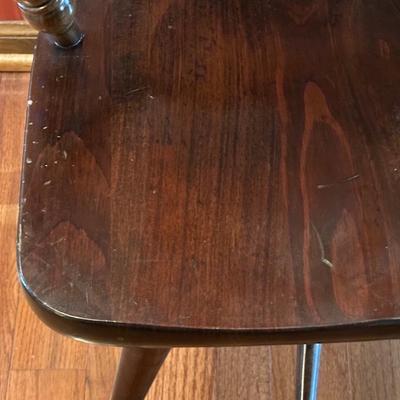 Vintage Dark Wood Captain’s Barrel Style Chair