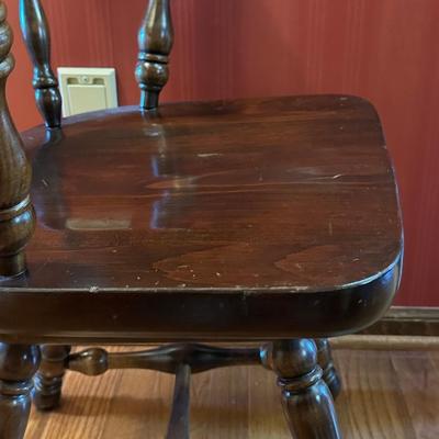 Vintage Dark Wood Captain’s Barrel Style Chair