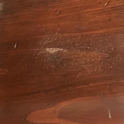 Vintage Dark Wood Captain’s Barrel Style Chair