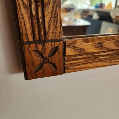 Very Heavy Wood Framed Mirror 27x33