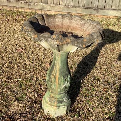 Concrete birdbath 30"H 23"diameter