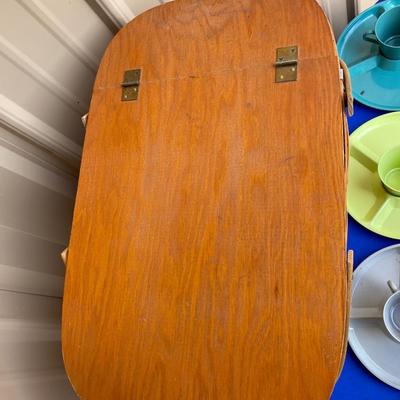 THIS VINTAGE HAWKEYE PICNIC BASKET IS LOOKING FORWARD TO A GOOD OLD FASHIONED PICNIC!